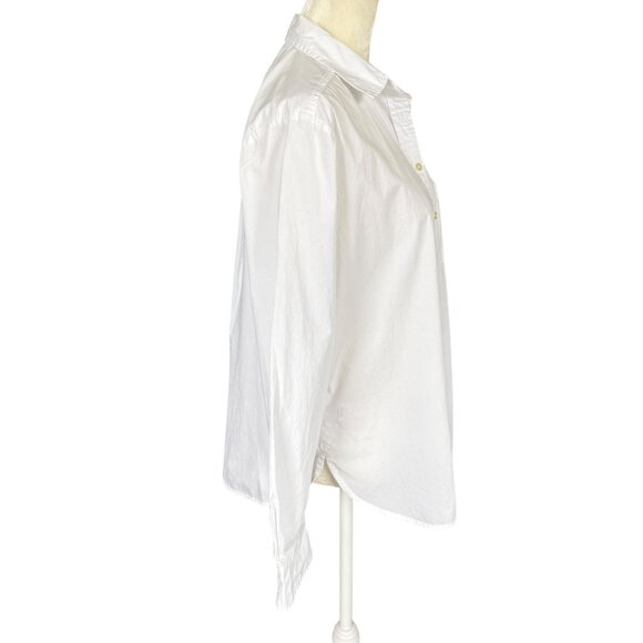 LOFT white long sleeve collared button down shirt women's size small - Picture 3 of 8